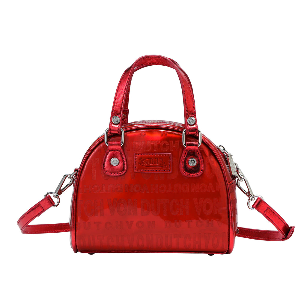 Metallic Red Reflective Bowling Bag - exterior