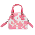 Von Dutch Pink & White Cow Print Bowling Bag